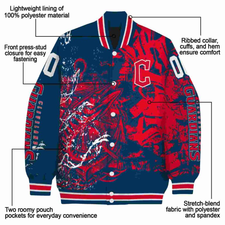 personalized cleveland guardians fishing art navy blue jacket new arrival
