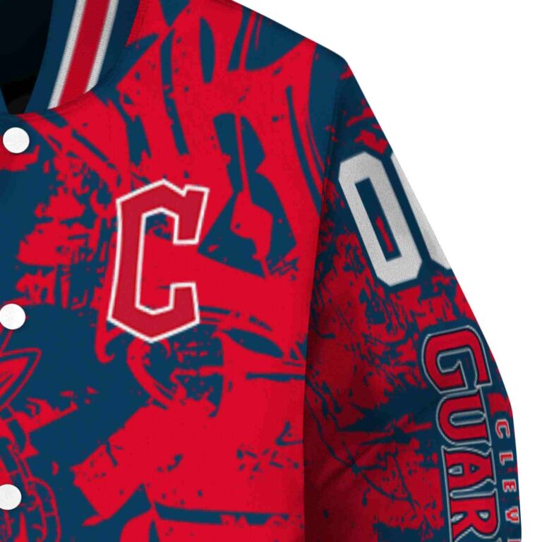 personalized cleveland guardians fishing art navy blue jacket premium grade