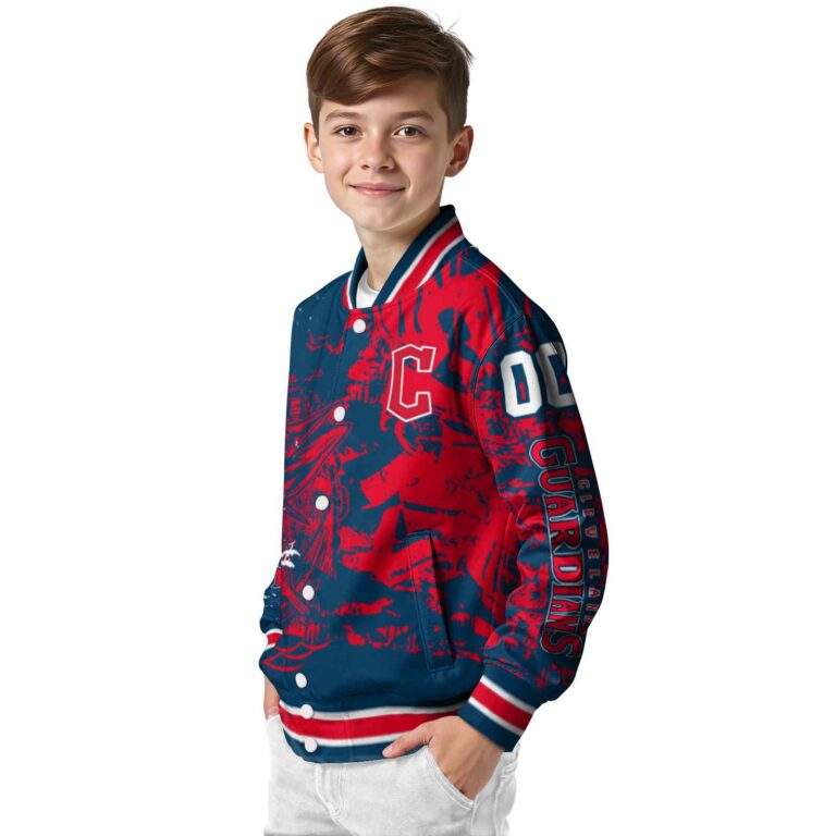 personalized cleveland guardians fishing art navy blue jacket trendy
