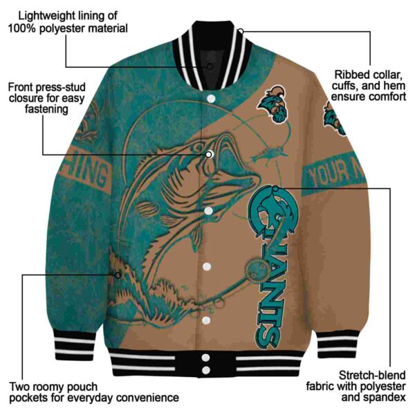personalized coastal carolina chanticleers fishing rod gold jacket new arrival