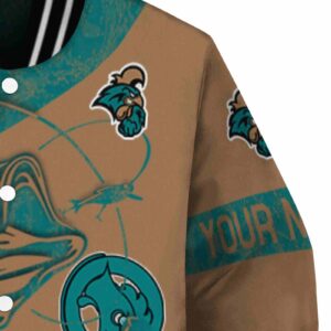 personalized coastal carolina chanticleers fishing rod gold jacket premium grade