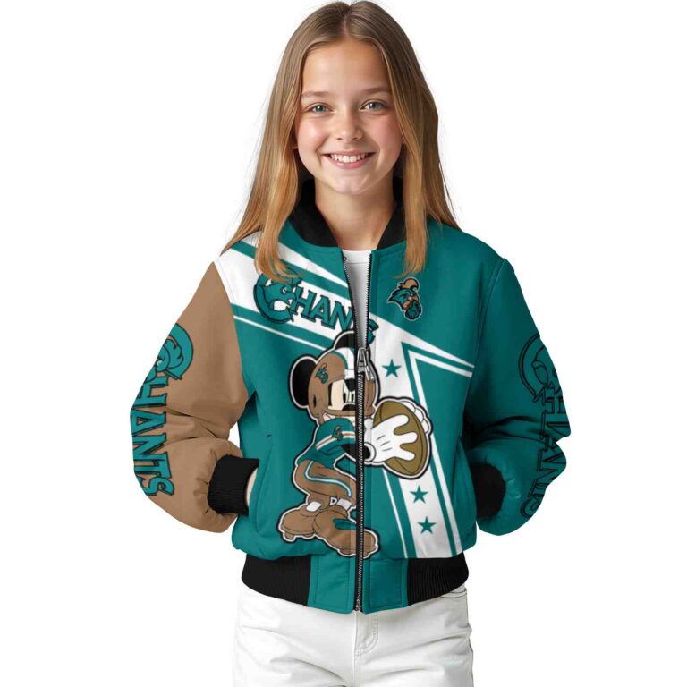 personalized coastal carolina chanticleers mickey football green white jacket top rated