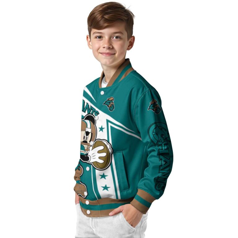 personalized coastal carolina chanticleers mickey football green white jacket trendy