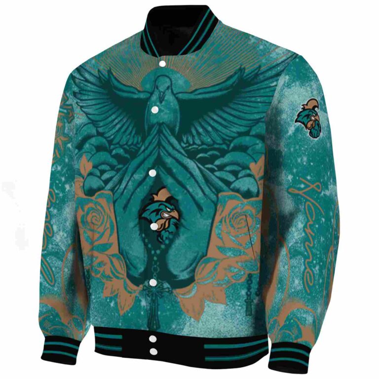 personalized coastal carolina chanticleers praying hands green jacket best selling