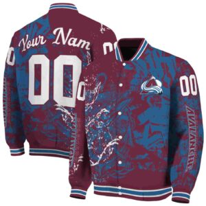 personalized colorado avalanche fishing art burgundy jacket fashion forward