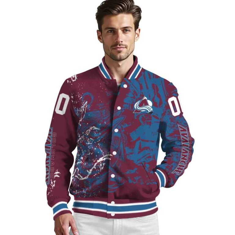 personalized colorado avalanche fishing art burgundy jacket high quality