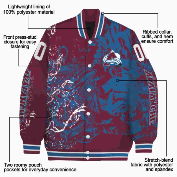 personalized colorado avalanche fishing art burgundy jacket new arrival