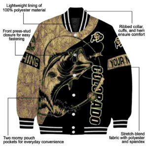 personalized colorado buffaloes fishing rod black jacket new arrival