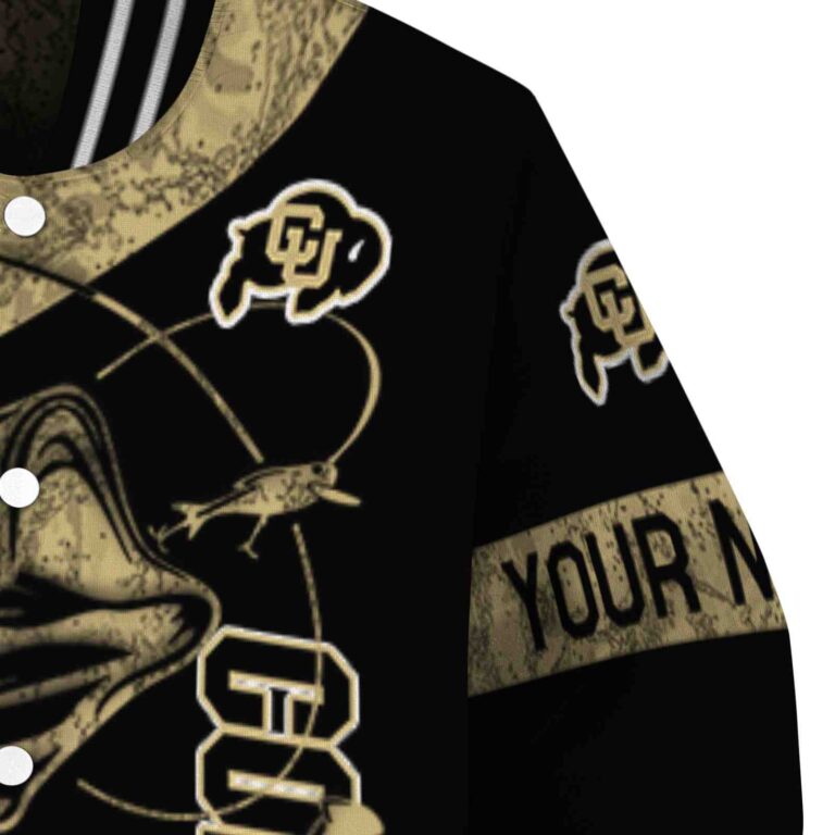 personalized colorado buffaloes fishing rod black jacket premium grade