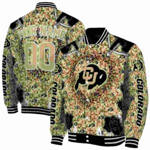 personalized colorado buffaloes heart explosion gold jacket fashion forward