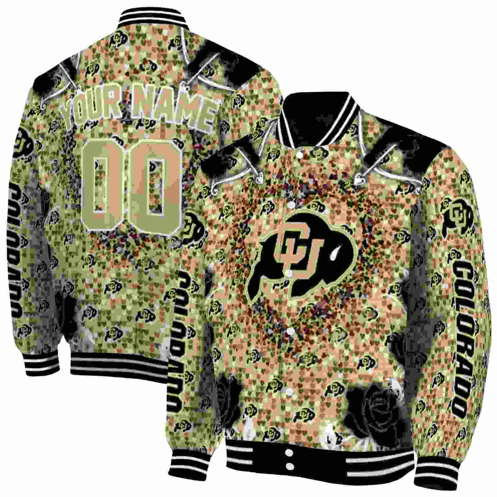 personalized colorado buffaloes heart explosion gold jacket fashion forward personalized colorado buffaloes heart explosion gold jacket fashion forward
