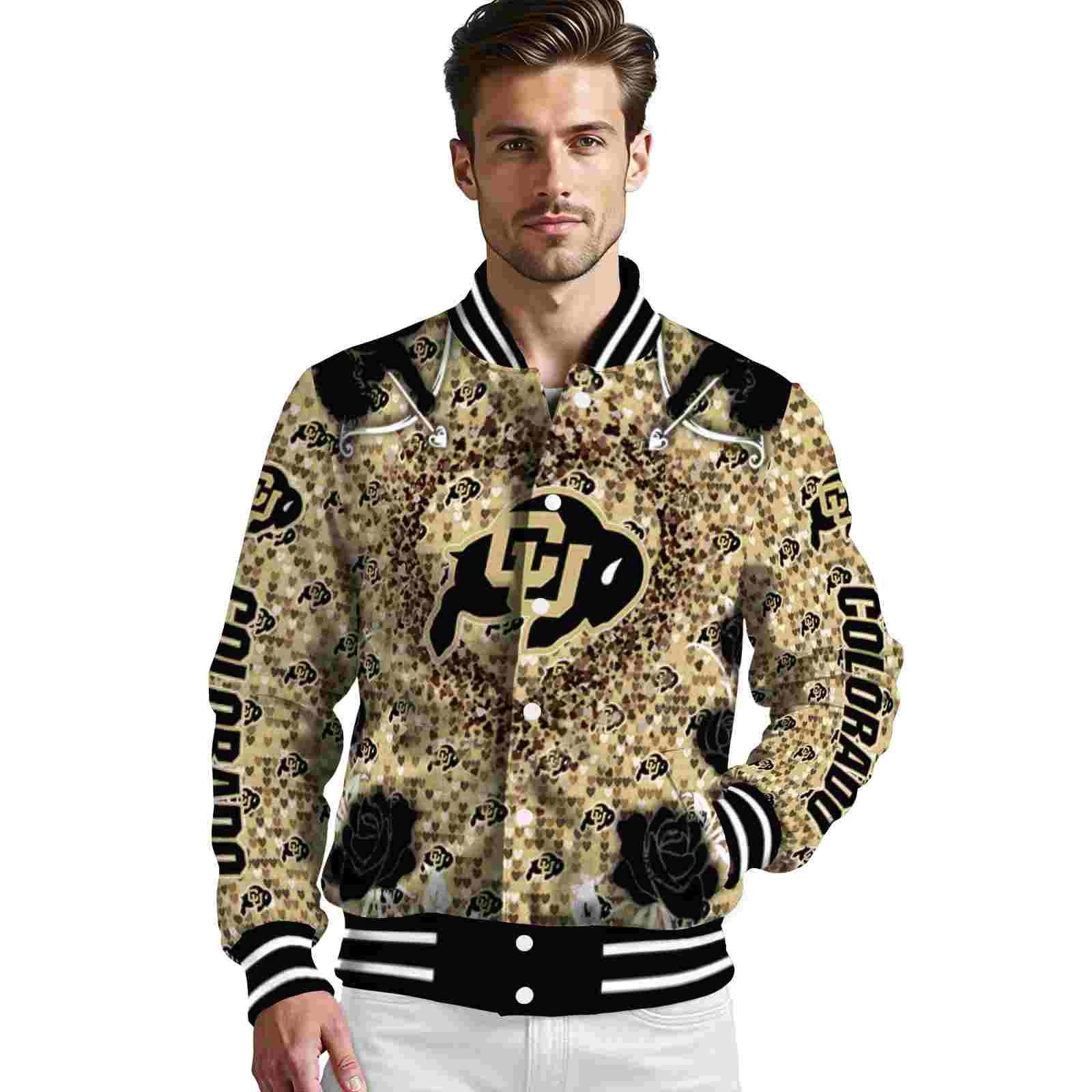 personalized colorado buffaloes heart explosion gold jacket high quality personalized colorado buffaloes heart explosion gold jacket high quality