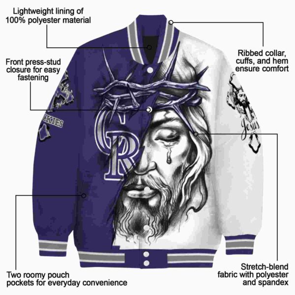 personalized colorado rockies jesus tears blue white jacket new arrival