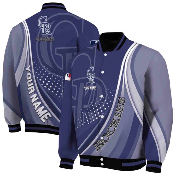 personalized colorado rockies wave patterns blue jacket fashion forward