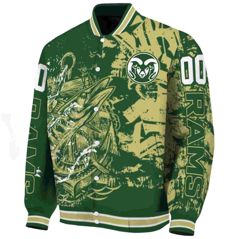 personalized colorado state rams fishing art green jacket best selling