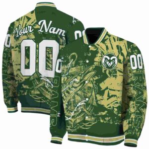 personalized colorado state rams fishing art green jacket fashion forward