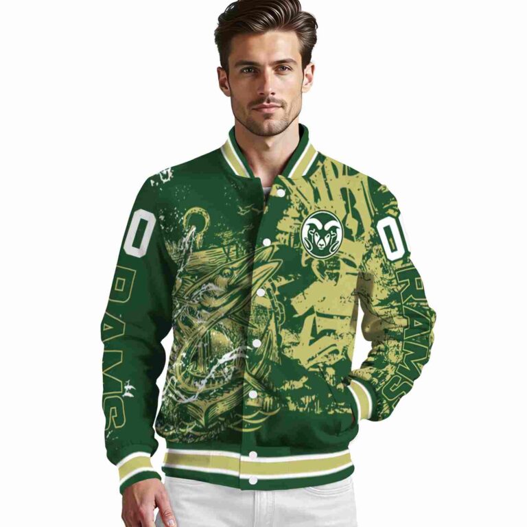 personalized colorado state rams fishing art green jacket high quality