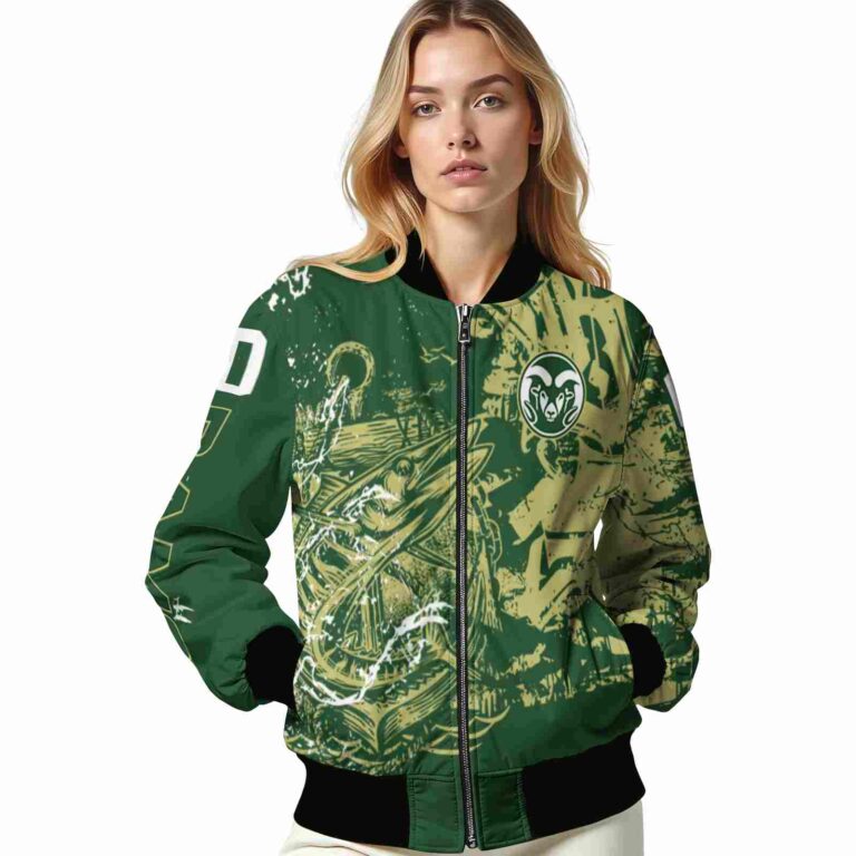 personalized colorado state rams fishing art green jacket latest model