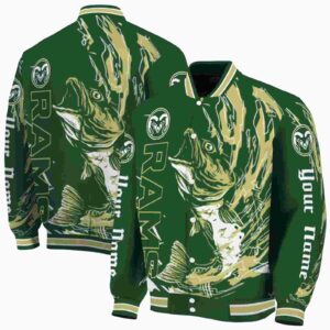 personalized colorado state rams fishing passion green white jacket fashion forward