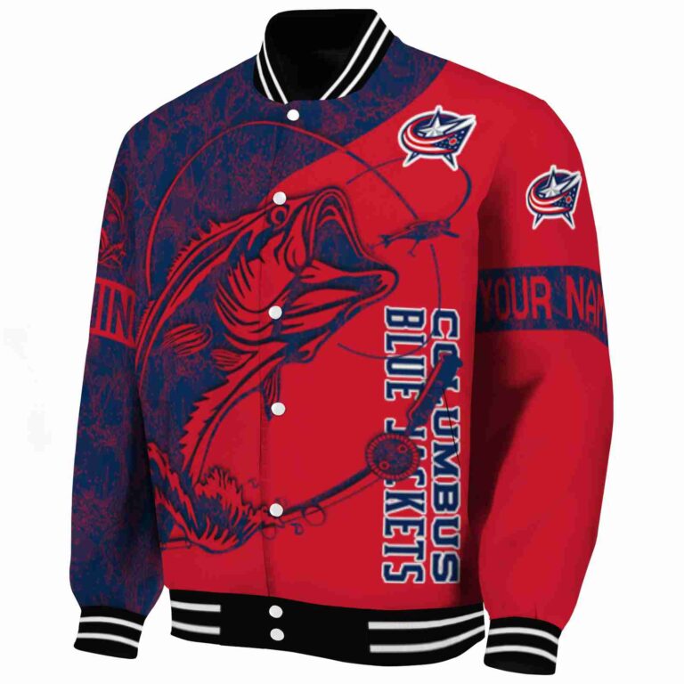 personalized columbus blue jackets fishing rod red jacket best selling