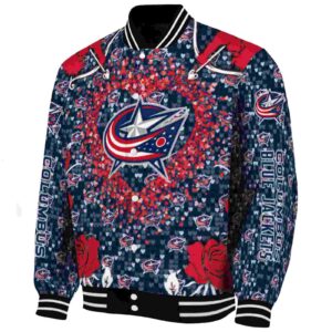 personalized columbus blue jackets heart explosion navy blue jacket best selling