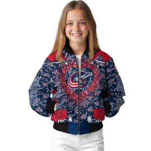 personalized columbus blue jackets heart explosion navy blue jacket top rated