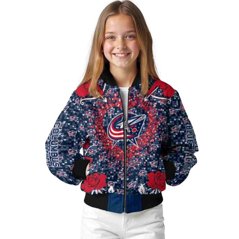 personalized columbus blue jackets heart explosion navy blue jacket top rated