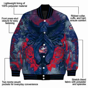 personalized columbus blue jackets praying hands navy blue jacket new arrival