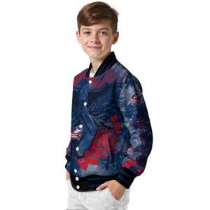 personalized columbus blue jackets praying hands navy blue jacket trendy