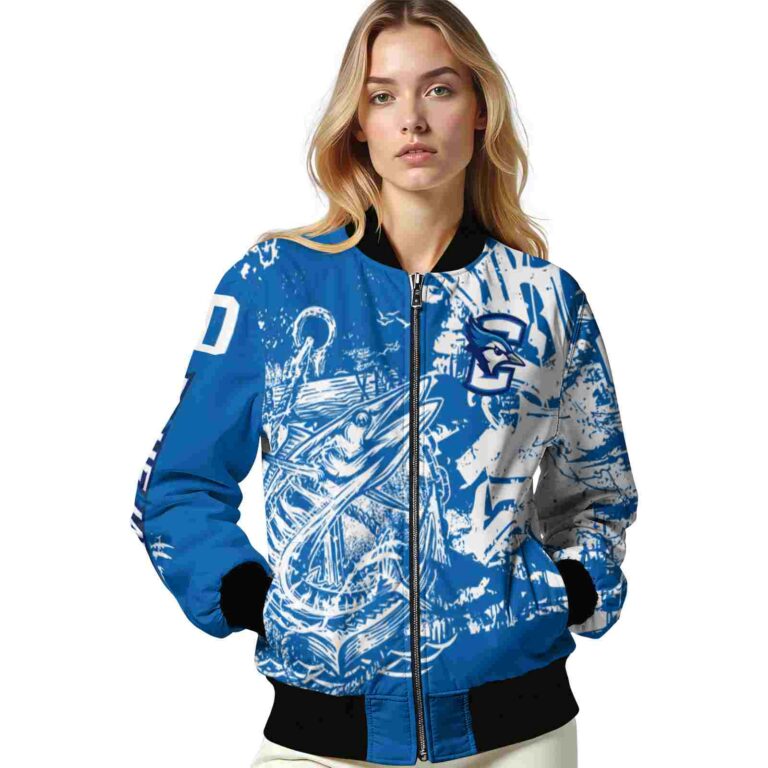 personalized creighton bluejays fishing art blue jacket latest model