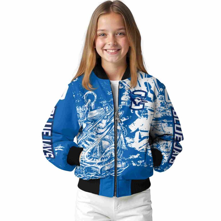 personalized creighton bluejays fishing art blue jacket top rated