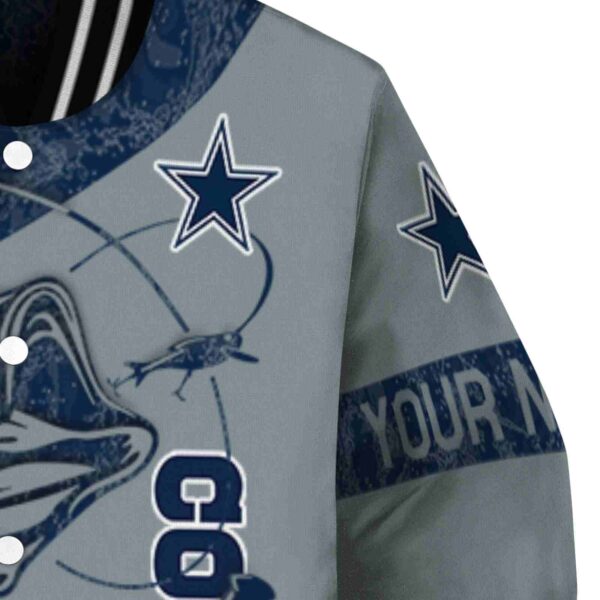 personalized dallas cowboys fishing rod silver jacket premium grade