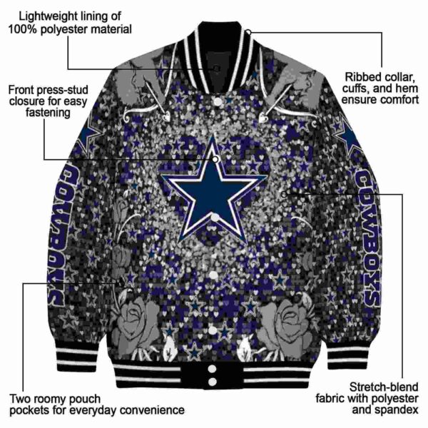 personalized dallas cowboys heart explosion blue jacket new arrival