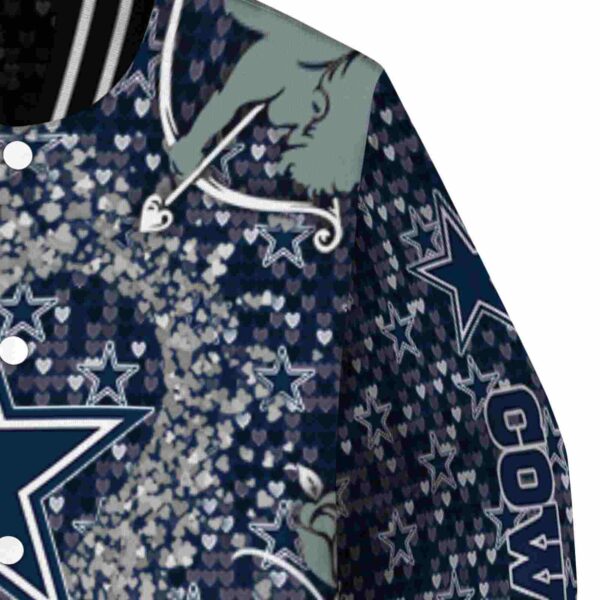 personalized dallas cowboys heart explosion blue jacket premium grade