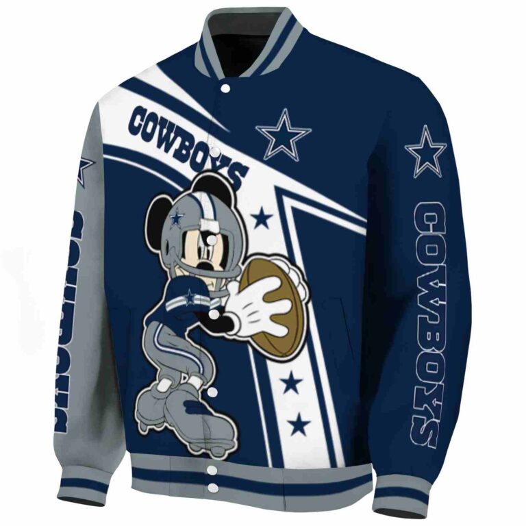 personalized dallas cowboys mickey football blue white jacket best selling