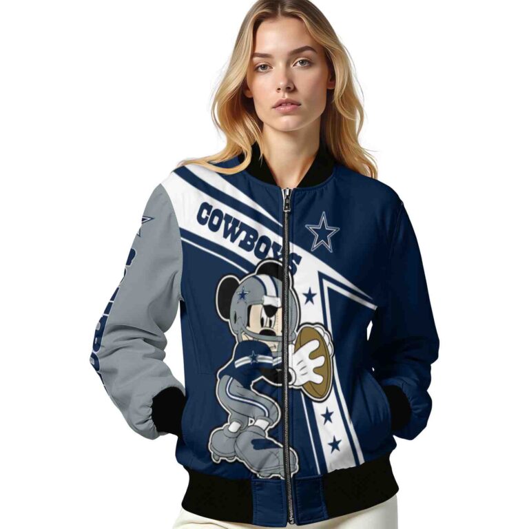 personalized dallas cowboys mickey football blue white jacket latest model