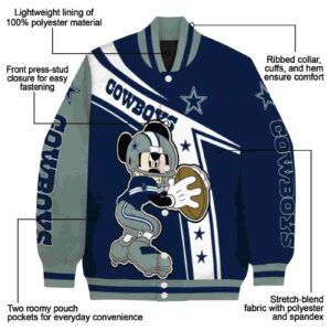 personalized dallas cowboys mickey football blue white jacket new arrival