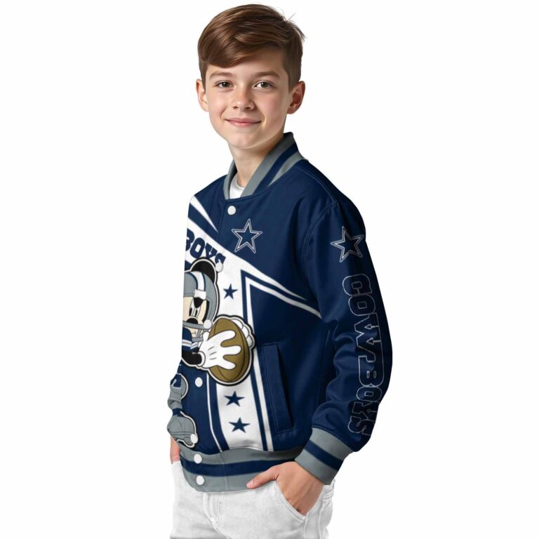 personalized dallas cowboys mickey football blue white jacket trendy