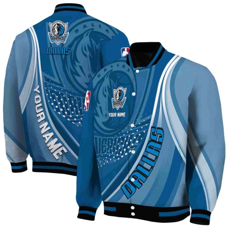 personalized dallas mavericks wave patterns blue jacket fashion forward
