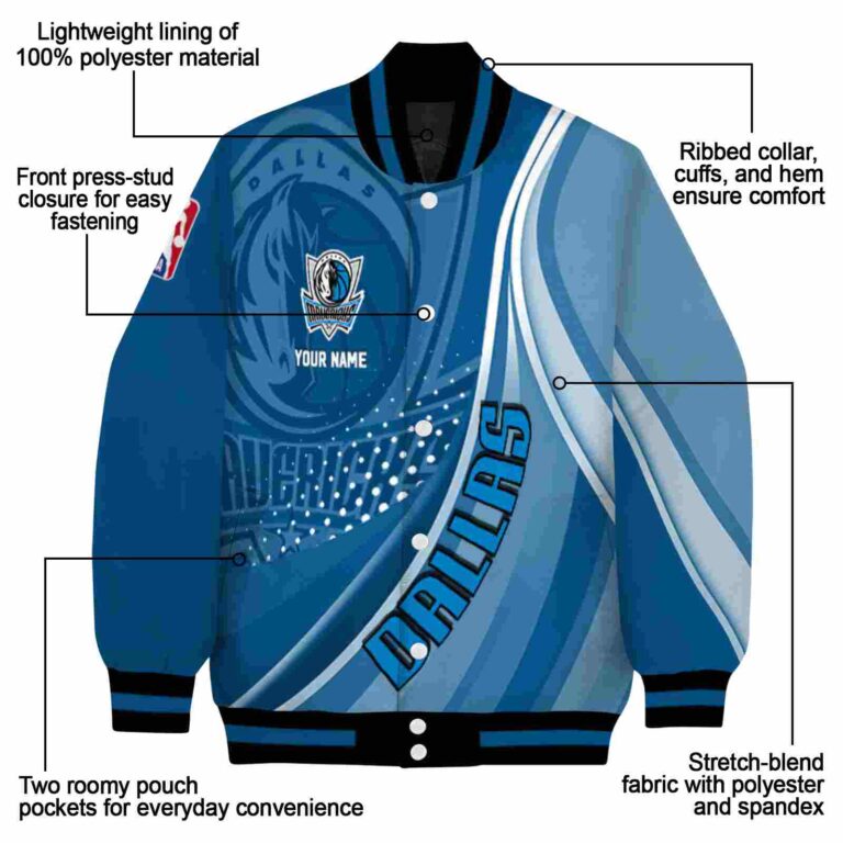 personalized dallas mavericks wave patterns blue jacket new arrival