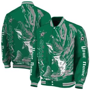 personalized dallas stars fishing passion green white jacket fashion forward