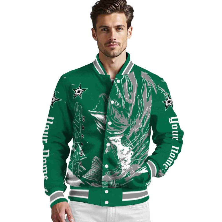 personalized dallas stars fishing passion green white jacket high quality
