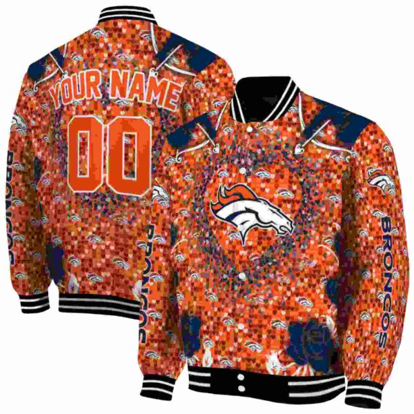 personalized denver broncos heart explosion orange jacket fashion forward