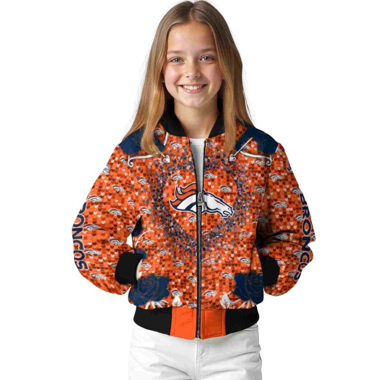 personalized denver broncos heart explosion orange jacket top rated