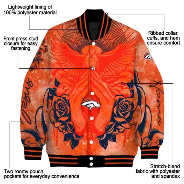 personalized denver broncos praying hands orange jacket new arrival