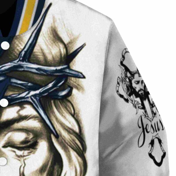 personalized denver nuggets jesus tears blue white jacket premium grade