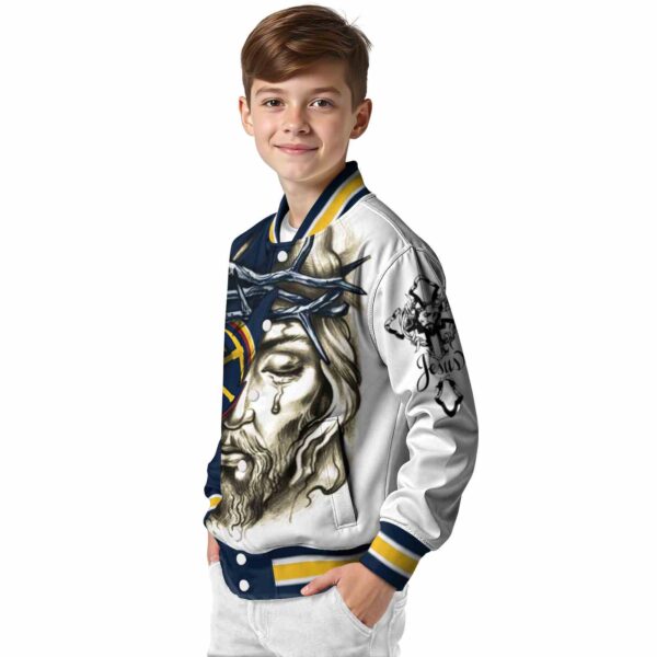 personalized denver nuggets jesus tears blue white jacket trendy