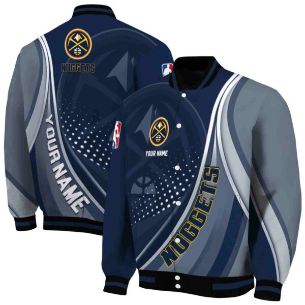 personalized denver nuggets wave patterns blue jacket fashion forward