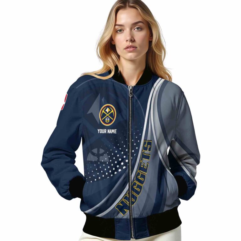 personalized denver nuggets wave patterns blue jacket latest model