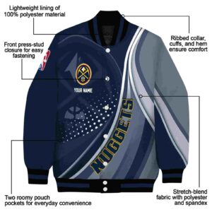personalized denver nuggets wave patterns blue jacket new arrival